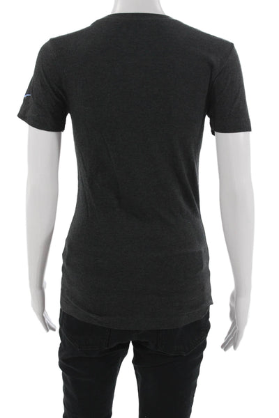 Nike Womens Jersey V-Neck Short Sleeve Graphic T-Shirt Black Size S