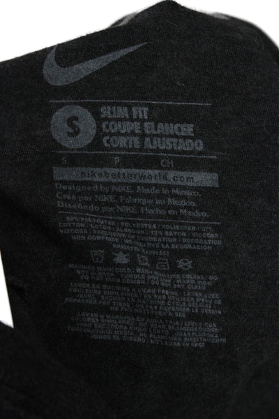 Nike Womens Jersey V-Neck Short Sleeve Graphic T-Shirt Black Size S