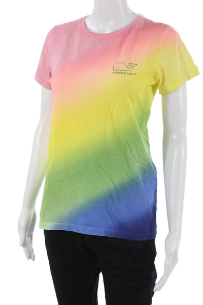 Vineyard Vines Women Basic Graphic T-Shirt Pink Cotton Short Sleeve Size XS