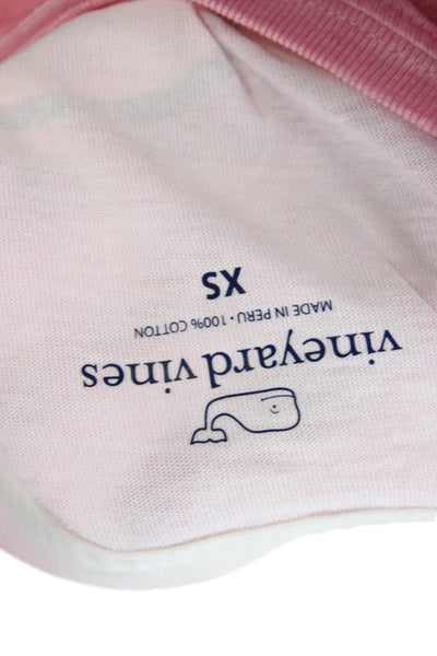 Vineyard Vines Women Basic Graphic T-Shirt Pink Cotton Short Sleeve Size XS