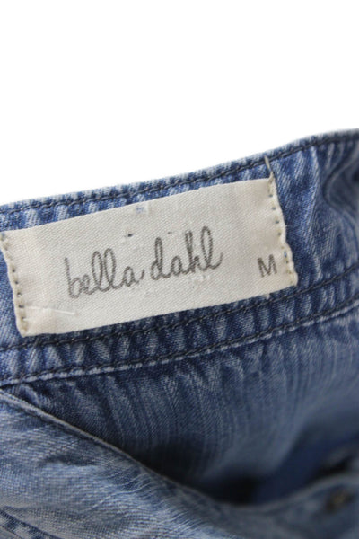 Bella Dahl Womens Shirt Dress Blue Sleeveless Round Neck Tencel Size M