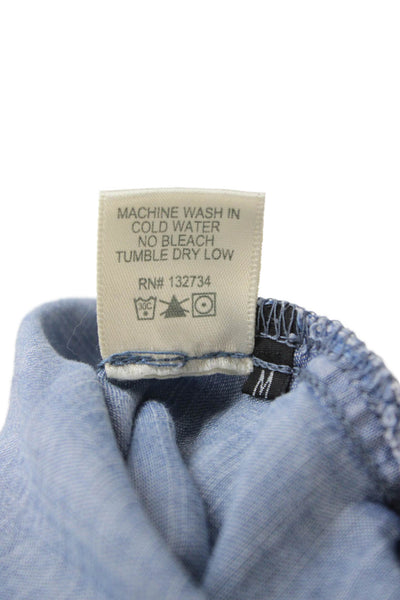 Bella Dahl Womens Shirt Dress Blue Sleeveless Round Neck Tencel Size M