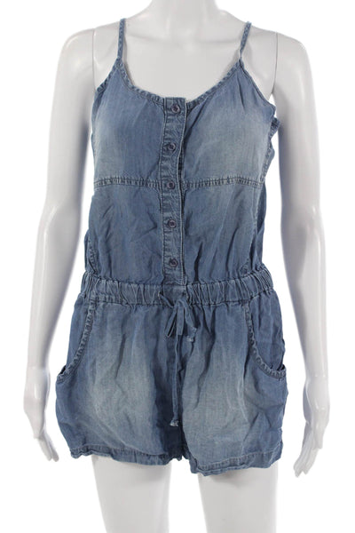 Bella Dahl Womens Jumpsuit Blue Scoop Neck Sleeveless 100% Tencel Size M