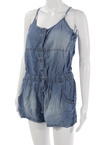 Bella Dahl Womens Jumpsuit Blue Scoop Neck Sleeveless 100% Tencel Size M
