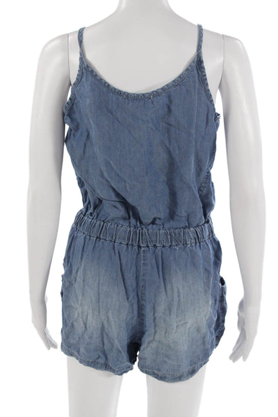 Bella Dahl Womens Jumpsuit Blue Scoop Neck Sleeveless 100% Tencel Size M