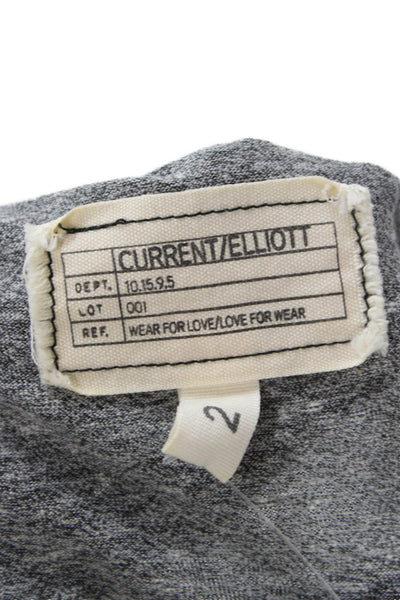 Current/Elliott Womens Gray T-Shirt Dress Short Sleeve Round Neck Size 2