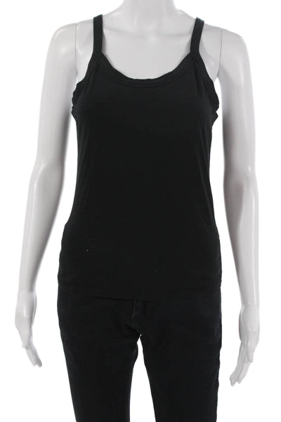 Nation LTD Women Black Organic Pima Cotton Basic Camisole Round Neck Size S