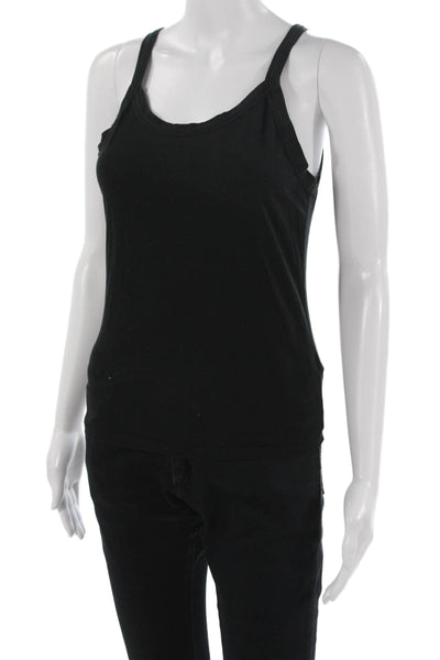 Nation LTD Women Black Organic Pima Cotton Basic Camisole Round Neck Size S