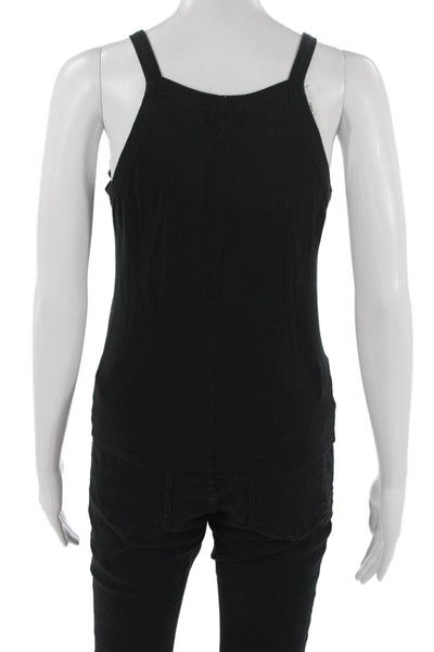 Nation LTD Women Black Organic Pima Cotton Basic Camisole Round Neck Size S