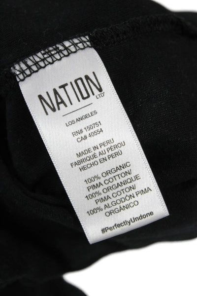 Nation LTD Women Black Organic Pima Cotton Basic Camisole Round Neck Size S
