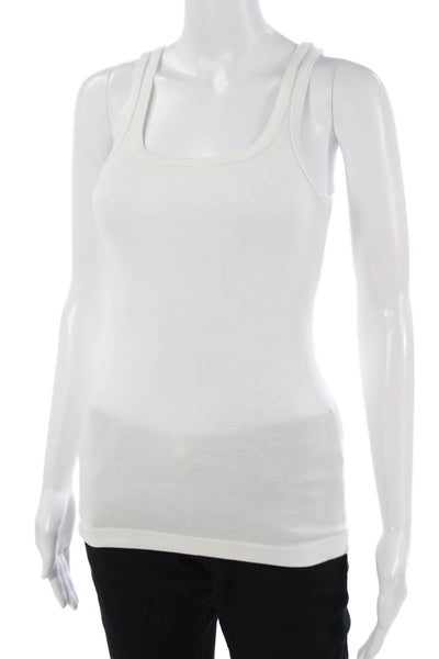 Splendid Womens White Square Neck Sleeveless Basic Tank Cotton Modal Size M