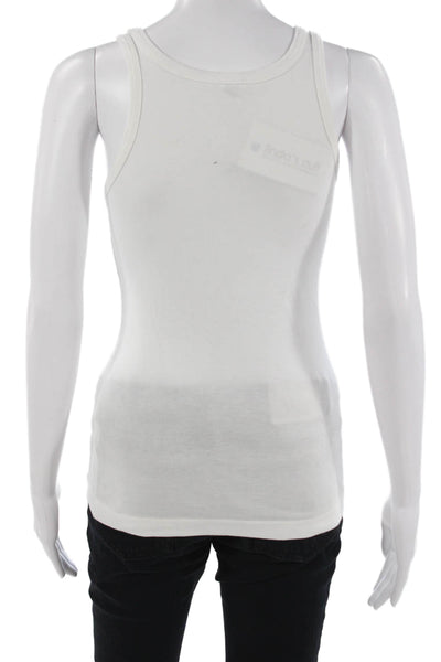 Splendid Womens White Square Neck Sleeveless Basic Tank Cotton Modal Size M