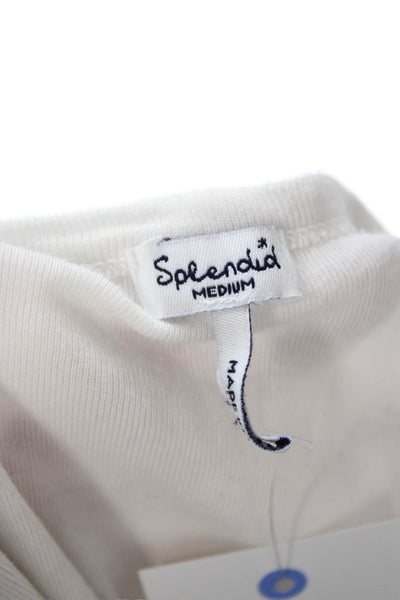Splendid Womens White Square Neck Sleeveless Basic Tank Cotton Modal Size M