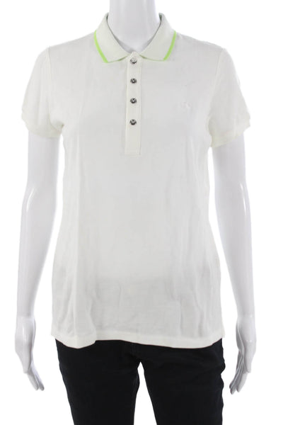 Ralph Lauren Golf Women Collared White Polo Short Sleeve Cotton Blend Size M