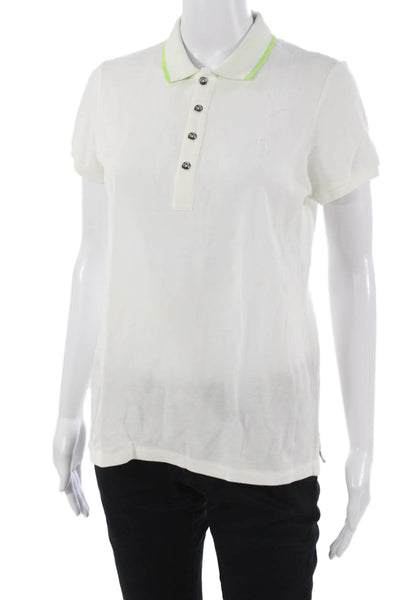 Ralph Lauren Golf Women Collared White Polo Short Sleeve Cotton Blend Size M