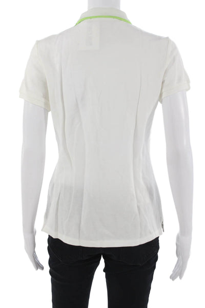 Ralph Lauren Golf Women Collared White Polo Short Sleeve Cotton Blend Size M