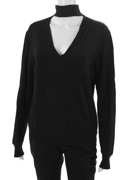 Bailey 44 Unisex Full Zip Pullover V-Neck Black Sweater Size M