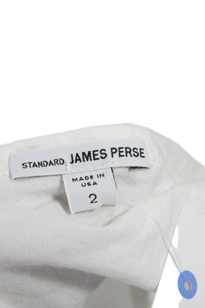 Standard James Perse Womens Basic Tank White Cotton Blend Size 2