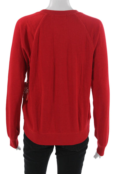 PJ Salvage Womens Long Sleeve Crew Neck Grateful Pajama Sweater Red Size Small