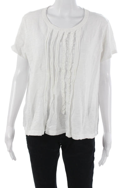 Wilt Womens Basic White Cotton Crew Neck Short Sleeve T-Shirt Size M