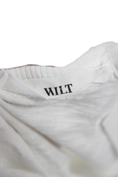 Wilt Womens Basic White Cotton Crew Neck Short Sleeve T-Shirt Size M