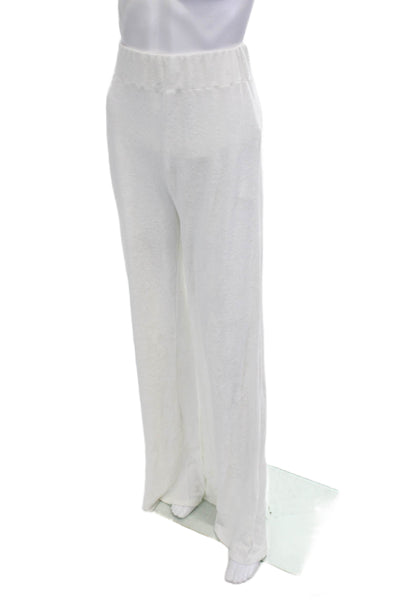 Vintage Souls Womens White Bohemian Sweatpants Cotton Modal Size S