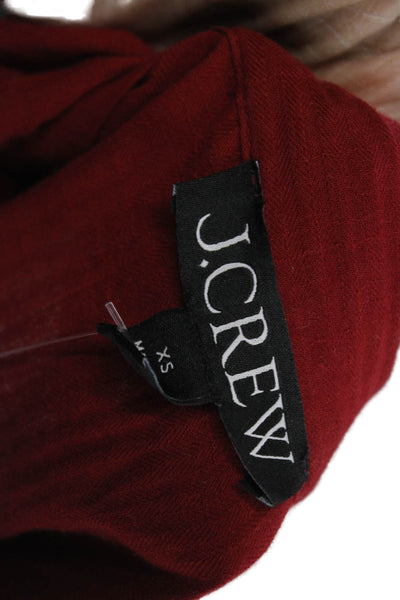 J Crew Womens Red Cotton Pencil Wrap Skirt Size XS