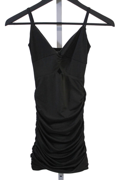 Katie J Childrens Girls Sleeveless Ruched Dress Black Size Medium