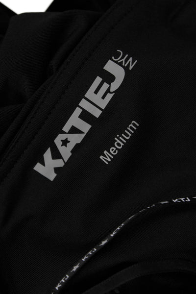 Katie J Childrens Girls Sleeveless Ruched Dress Black Size Medium