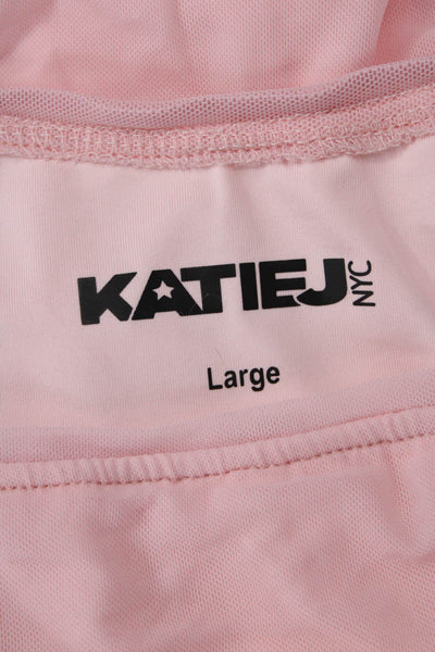 Katie J Childrens Girls Ruched Short Sleeves Body Con Dress Pink Size Large