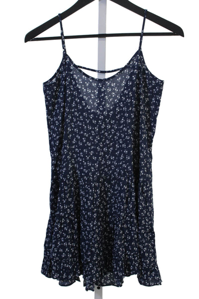 Katie J Childrens Girls Floral Print A Line Dress Navy Blue Size Extra Small