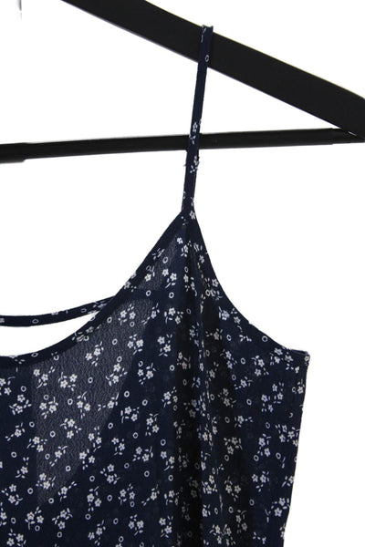 Katie J Childrens Girls Floral Print A Line Dress Navy Blue Size Extra Small