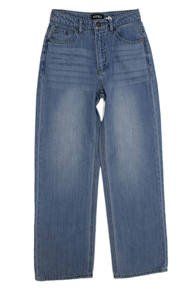 Katie J Childrens Girls Light Wash Straight Leg Jeans Blue Cotton Size 14