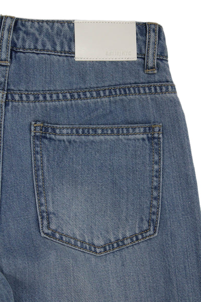 Katie J Childrens Girls Light Wash Straight Leg Jeans Blue Cotton Size 14