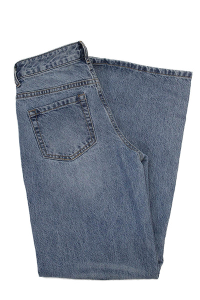 Katie J Childrens Girls Mid Rise Straight Leg Jeans Blue Cotton Size 14