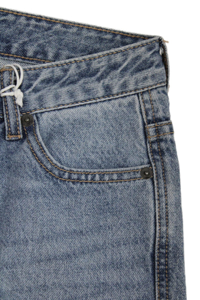Katie J Childrens Girls Mid Rise Straight Leg Jeans Blue Cotton Size 14