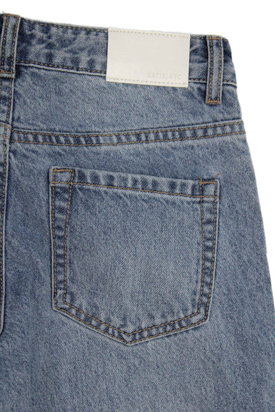 Katie J Childrens Girls Mid Rise Straight Leg Jeans Blue Cotton Size 14