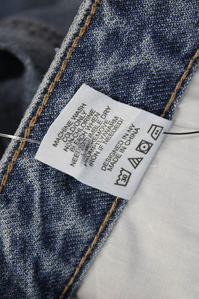 Katie J Childrens Girls Mid Rise Straight Leg Jeans Blue Cotton Size 14