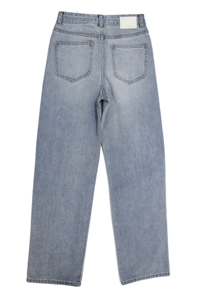 Katie J Childrens Girls Ripped Light Wash Jeans Blue Cotton Size 14