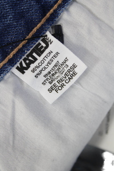 Katie J Childrens Girls Ripped Light Wash Jeans Blue Cotton Size 14
