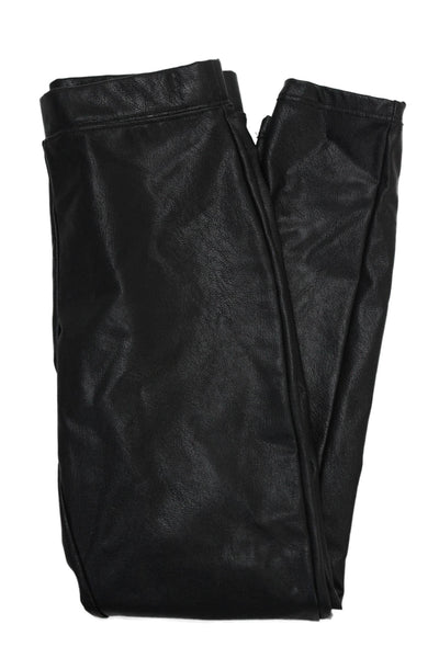 Aqua Girls Stretch Casual Straight Ankle Pants Solid Black Size S