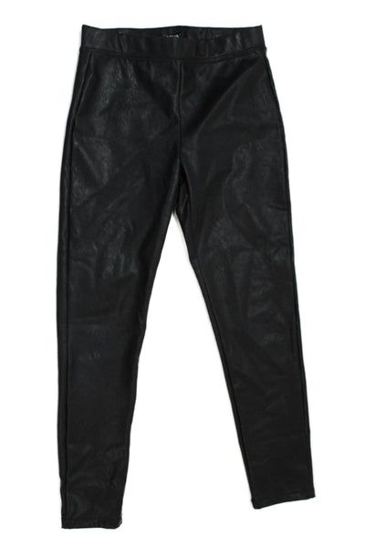 Aqua Girls Stretch Casual Straight Ankle Pants Solid Black Size S