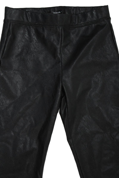 Aqua Girls Stretch Casual Straight Ankle Pants Solid Black Size S