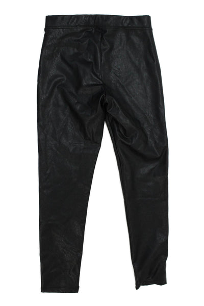 Aqua Girls Stretch Casual Straight Ankle Pants Solid Black Size S