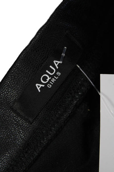 Aqua Girls Stretch Casual Straight Ankle Pants Solid Black Size S