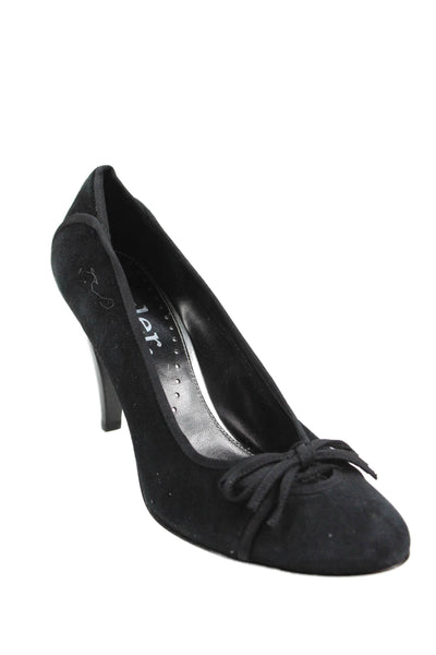 Richard Tyler Womens Suede Bow Slide On Classic Pumps Black Size 9