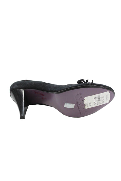 Richard Tyler Womens Suede Bow Slide On Classic Pumps Black Size 9