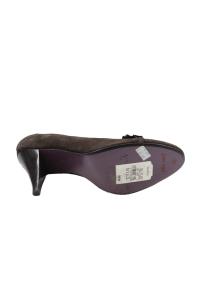 Richard Tyler Womens Suede Bow Slide On Classic Pumps Brown Size 9