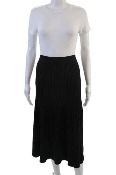 Altuzarra Women A-Line Pleated Black Midi Skirt Size S