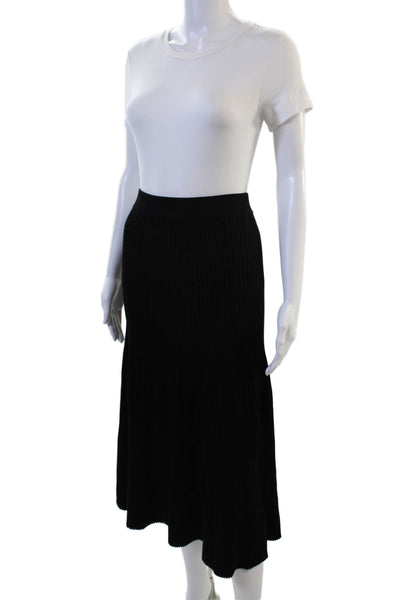 Altuzarra Women A-Line Pleated Black Midi Skirt Size S